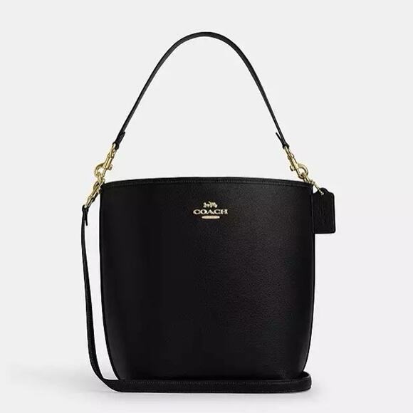 NWT Coach CT803 Leather City Large Bucket Bag Gold/Black - Picture 5 of 10